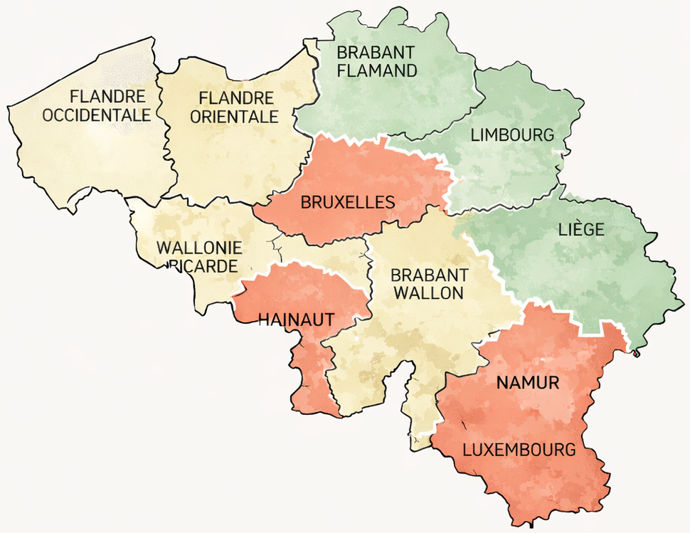 Carte des prix immobiliers en Belgique